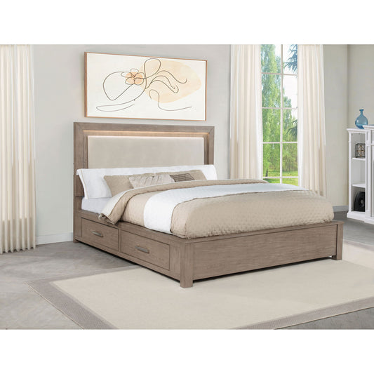 Gibbons - LED Storage Bed With Upholstered Headboard