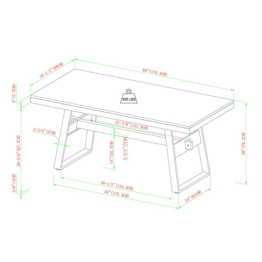 Modern Industrial Large Dining Table