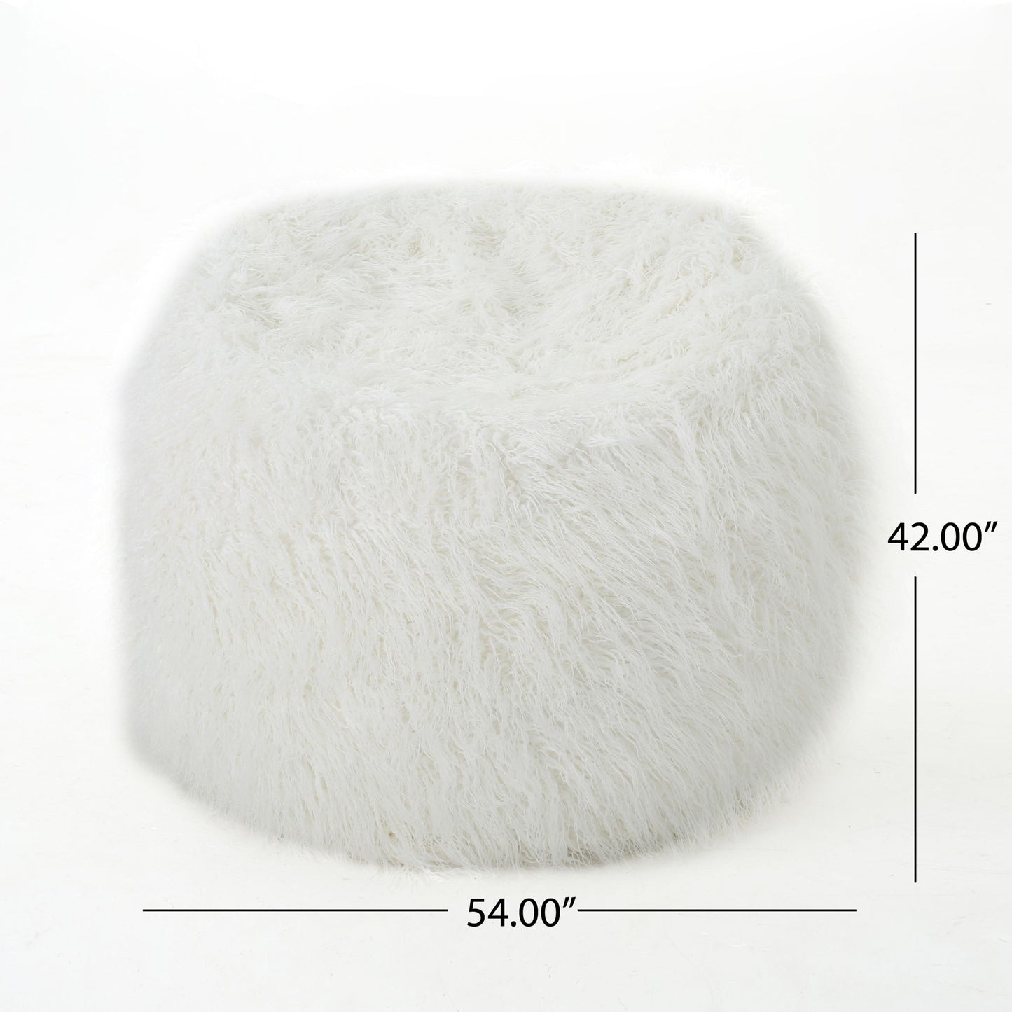 Mahin - Rounded 5 Foot Bean Bag Cozy Modern Design - White