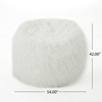 Mahin - Rounded 5 Foot Bean Bag Cozy Modern Design - White