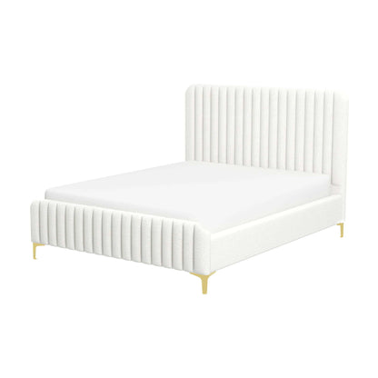 Valery - Queen Size Platform Bed - Cream