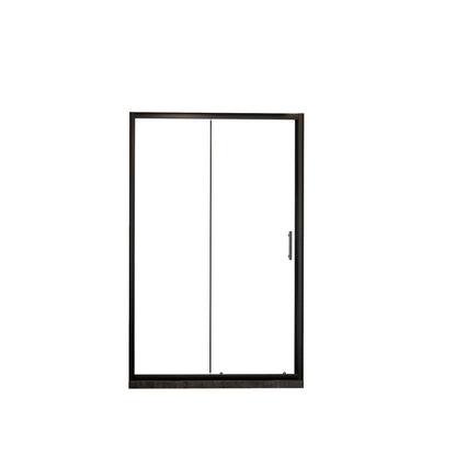 Single Sliding Shower Door, Thick Clear Tempered Glass Shower Door With Stainless Steel Handle