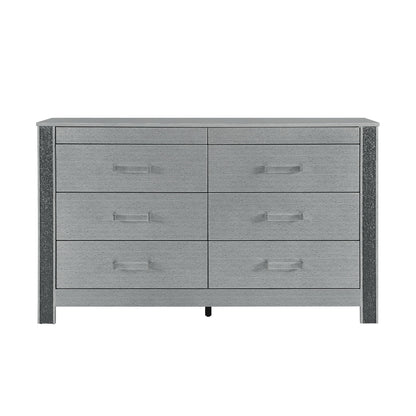 Lorenzo - Dresser With Hidden Jewelry Compartment And Bar Handles In - Silver