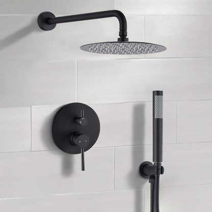 Elegant 10" Round Rain Shower Head And Handheld Set With Adjustable Tilt And Dual Modes