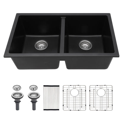 Granite Composite Double Bowl Undermount Kitchen Sink