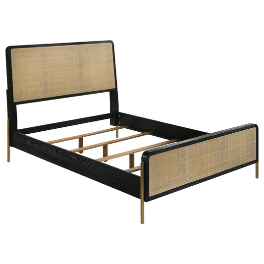 Anser - 5 Piece Eastern King Bedroom Set - Black / Natural