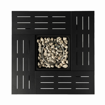 34" Propane Gas Fire Pit Table, 50000 Btu Rectangular Steel Fire Pit For Outside Patio Deck Garden Courtyard - Black