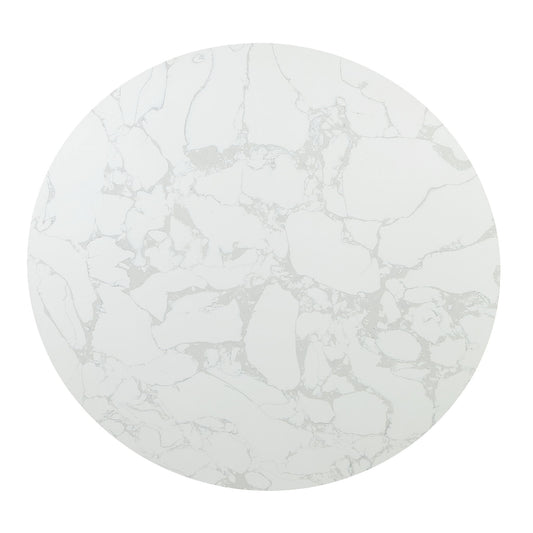 Clayten - Around Dining Table - Marble / Espresso