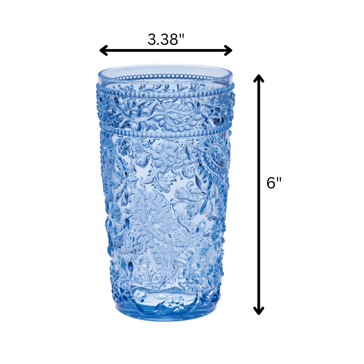 Paisley Style Acrylic Hi Ball Glasses (Set of 4)