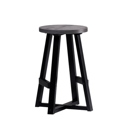 Rustic Distressed Round Dining Stool