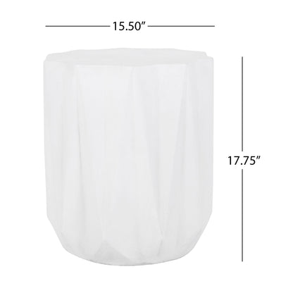 Outdoor Lightweight Concrete Side Table - Antique White