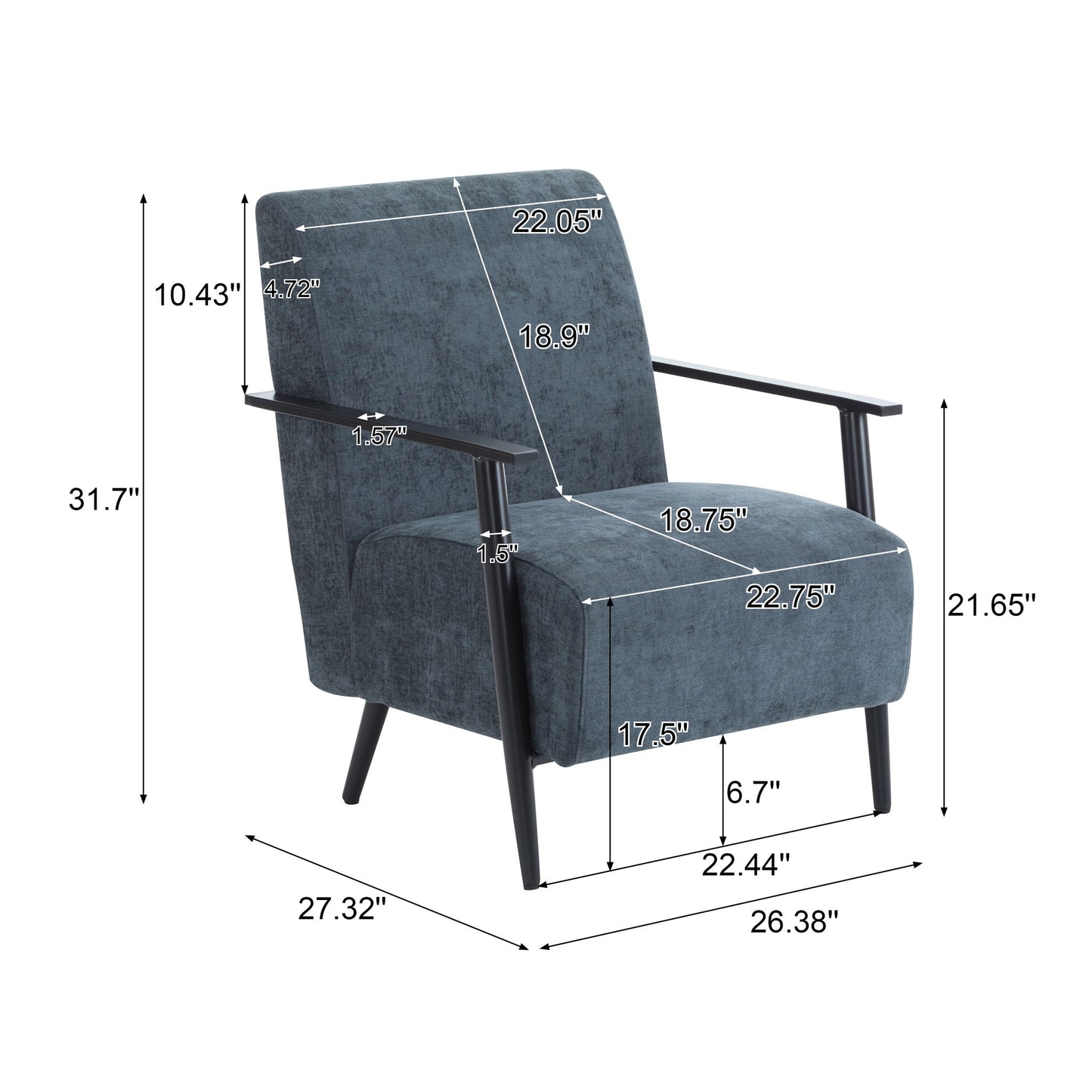 Modern Lounge Chair With Polyester Upholstery