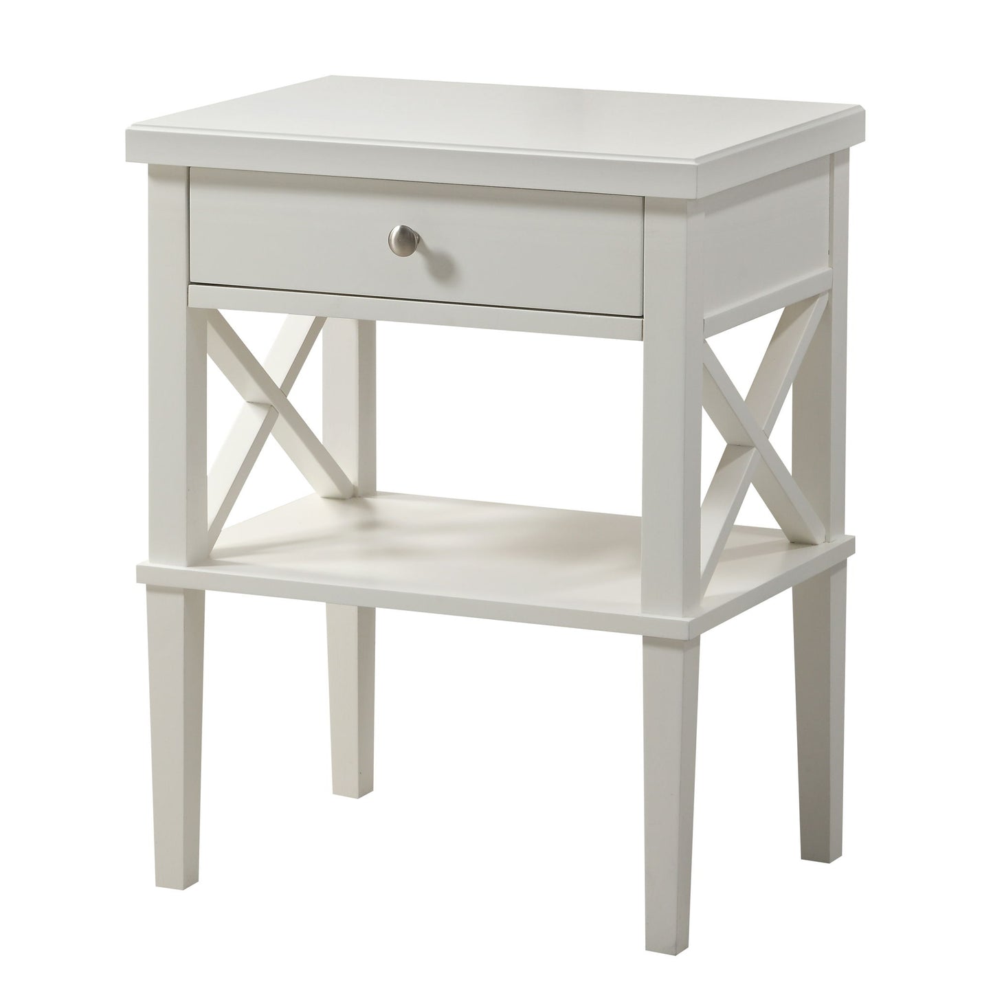 Madison - Nightstand With Open Shelf And Drawer And Decorative Side Panels