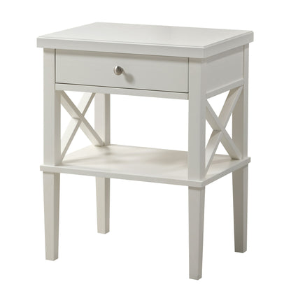 Madison - Nightstand With Open Shelf And Drawer And Decorative Side Panels