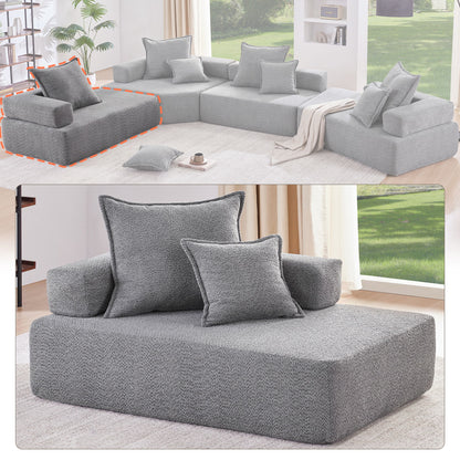 Frame For Oversized Modular U Shaped Sectional, Floor Couch Convertible Compressed Couch Spacious Foam Filled Sofa