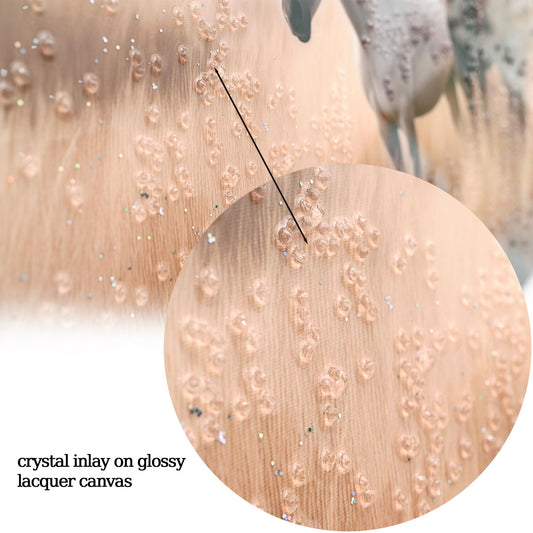 Horses Wall Art Decor, Western Farm Equine Canvas Picture Wild Animals Walking For Living Room - Brown / Cottage White