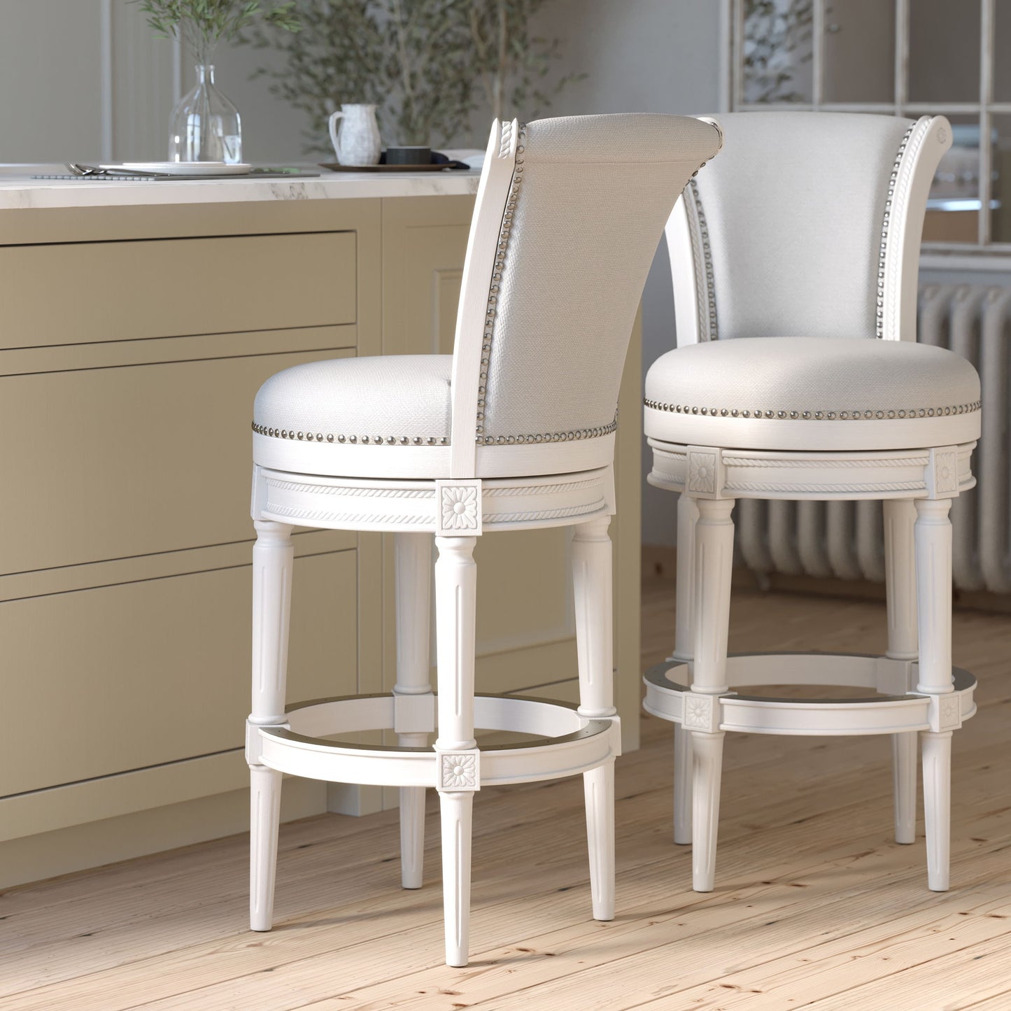 Swivel Barstool With High-Back