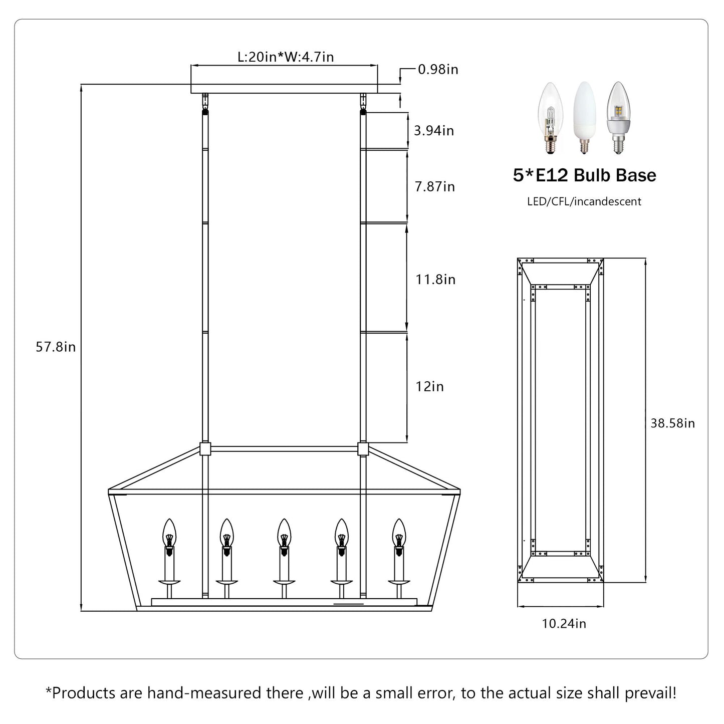 5 Light Farmhouse Kitchen Island Lighting, 5 Light Industrial Linear Chandelier For Dining Room Metal Hanging Pendant Light Fixture For Bedroom Living Room Hallway Conference Room - Matte Black
