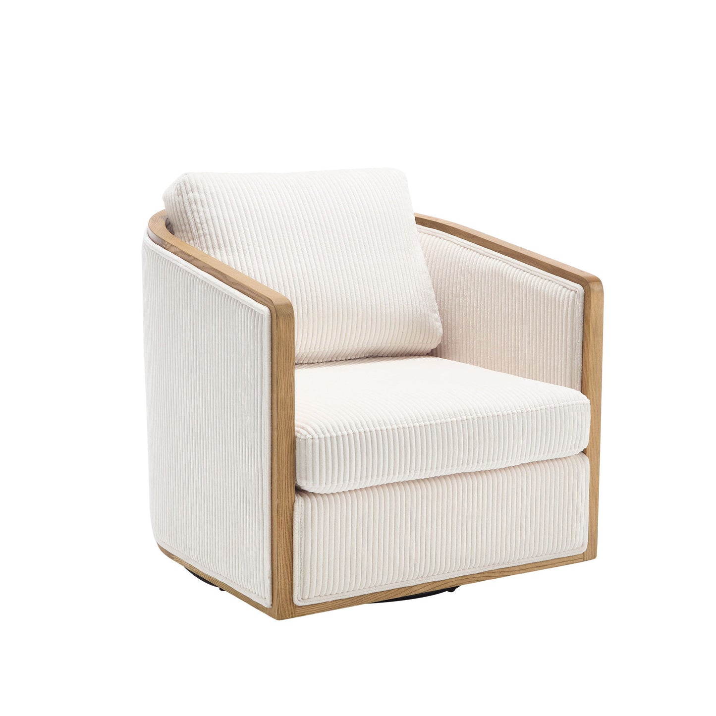 Corduroy Barrel Chair, 360 Degree Swivel