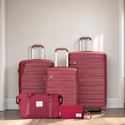 5 Piece Set Hardshell Carry On Luggage Set With Tsa Lock