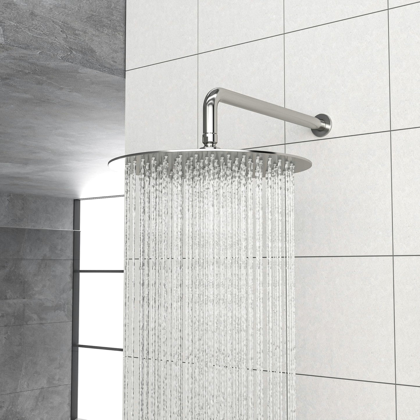 Dual Shower Head System With Rain Shower And Handheld, Wall Mounted, 10" Round Design - Brushed Nickel