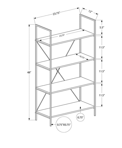 Bookshelf, Bookcase, 4 Tier, Office, Bedroom, Contemporary, Modern