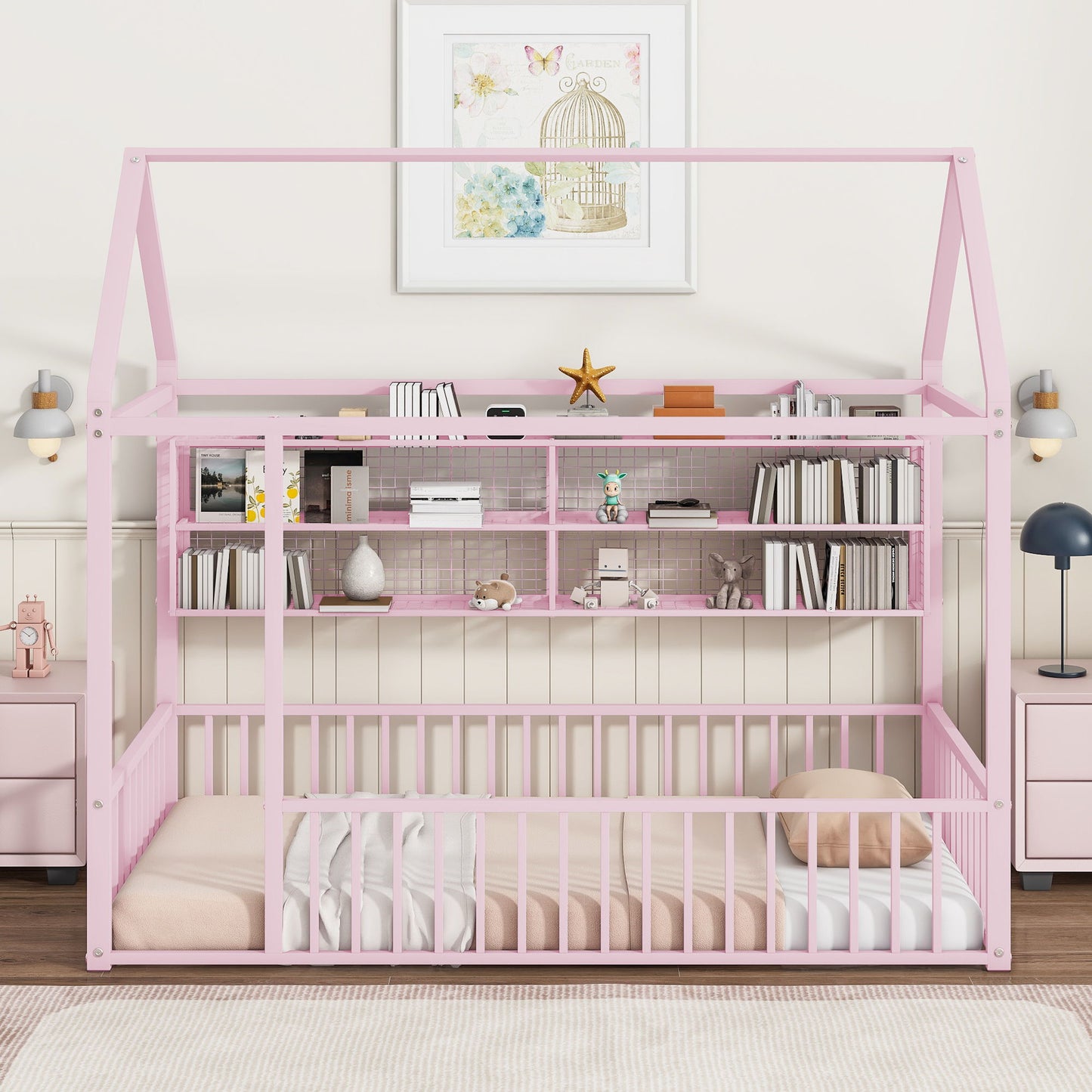 House Frame With Fence And Shelves