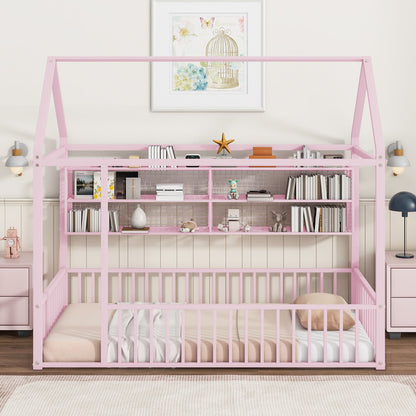 House Frame With Fence And Shelves