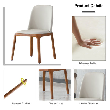 Modern Dining Chairs, Wooden Legs (Set of 2) - Gray