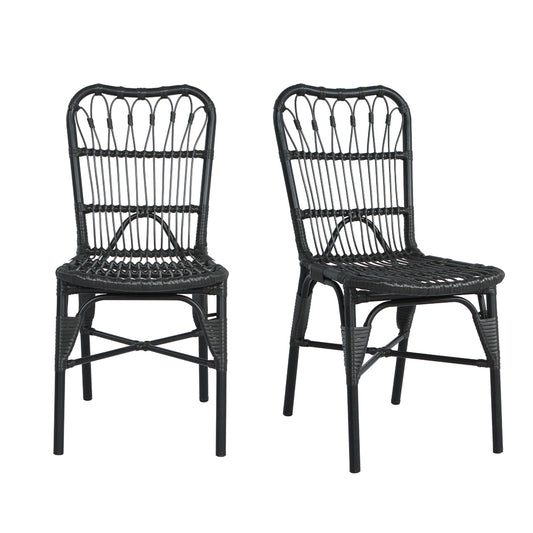 Outdoor Wicker Patio Dining Chairs Set With Durable Frame And Rattan Weave