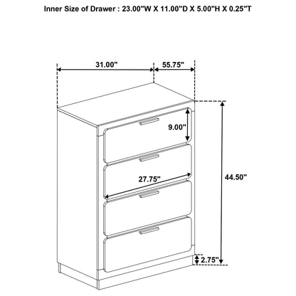 4 Drawer Bedroom Chest