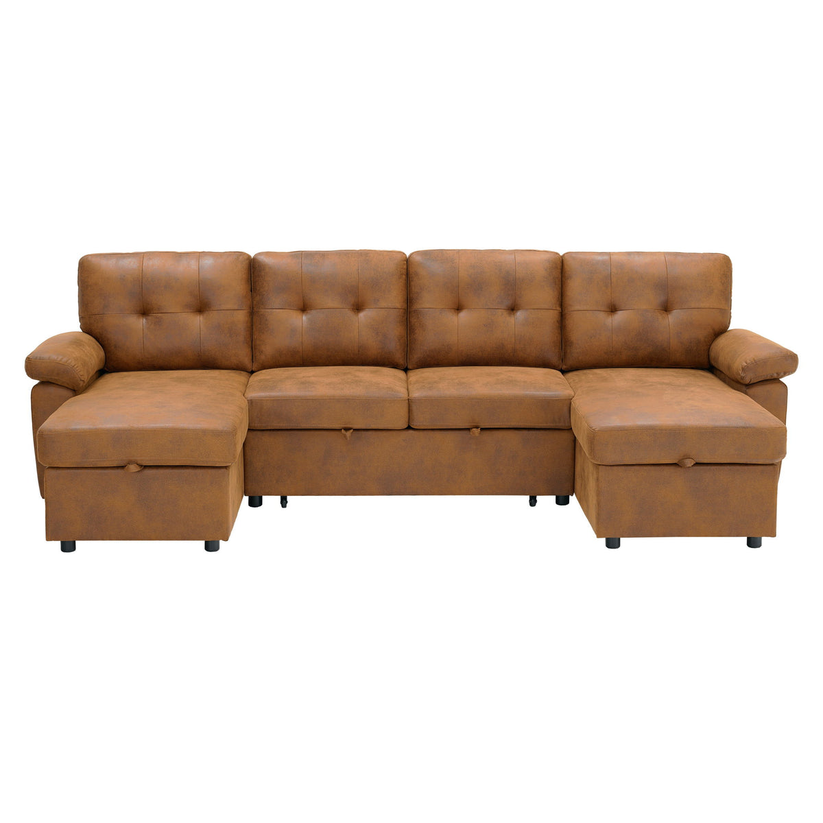 Convertible Sectional Sofa Bed With Pull Out Sleeper And Storage