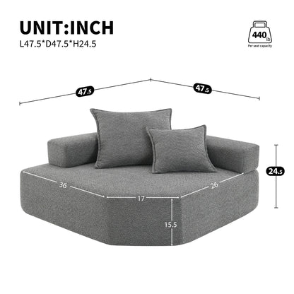 Frame For Oversized Modular U Shaped Sectional, Floor Couch Convertible Compressed Couch Spacious Foam Filled Sofa