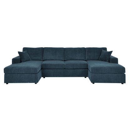 3 Piece Corduroy Double Chaise Sectional Sofa