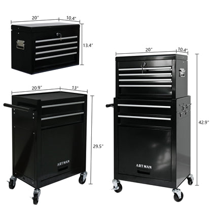 High Capacity Rolling Tool Chest With Wheels And Drawers, Storage Cabinet