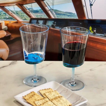 Leadingware Oval Halo Plastic Wine Glasses (Set of 4)