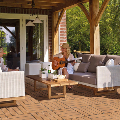 Plastic Interlocking Deck Tiles, Patio Flooring Outdoor Waterproof All Weather Use