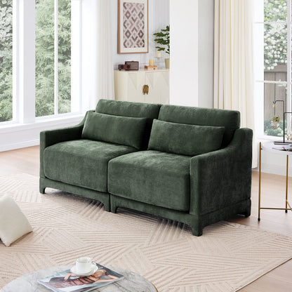 Elegant Sofa With Ergonomic Design And Lumbar Pillows