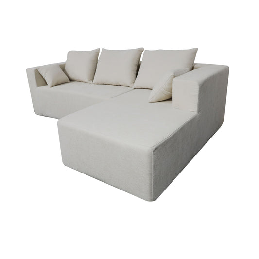 Modular Corner Sofa With Soft Linen Fabric