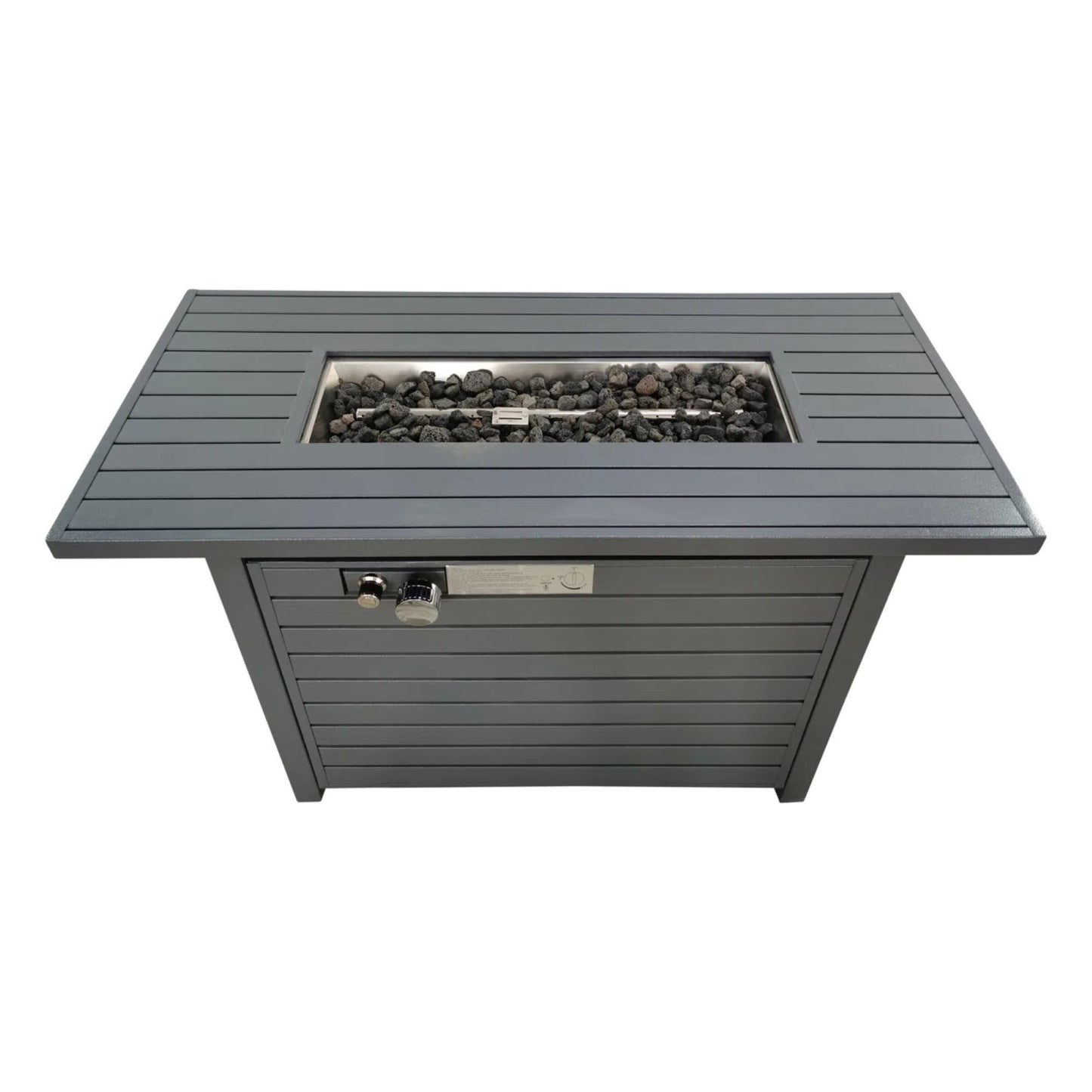 Propane Outdoor Fire Pit Table With Lid High-Quality Materials - Gray