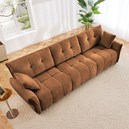 Modern Sofa & Pillows, Textured Cover, High Rebound Cushions