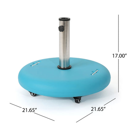 Wheelie - Round Umbrella Base With Stainless Steel Holder