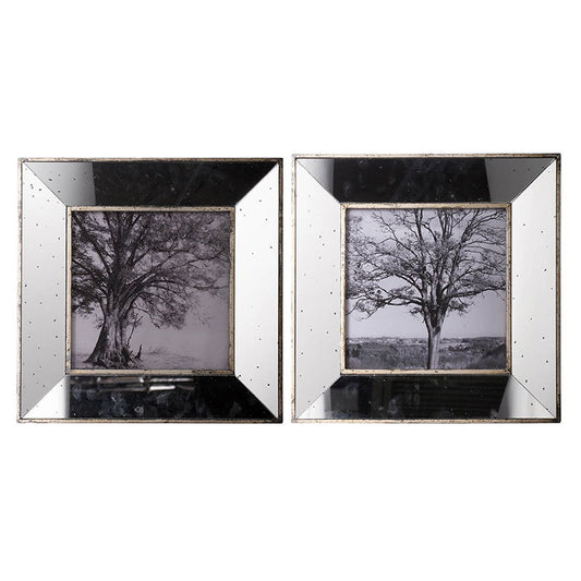 Vintage Reflective Picture Frames (Set of 2) - Silver