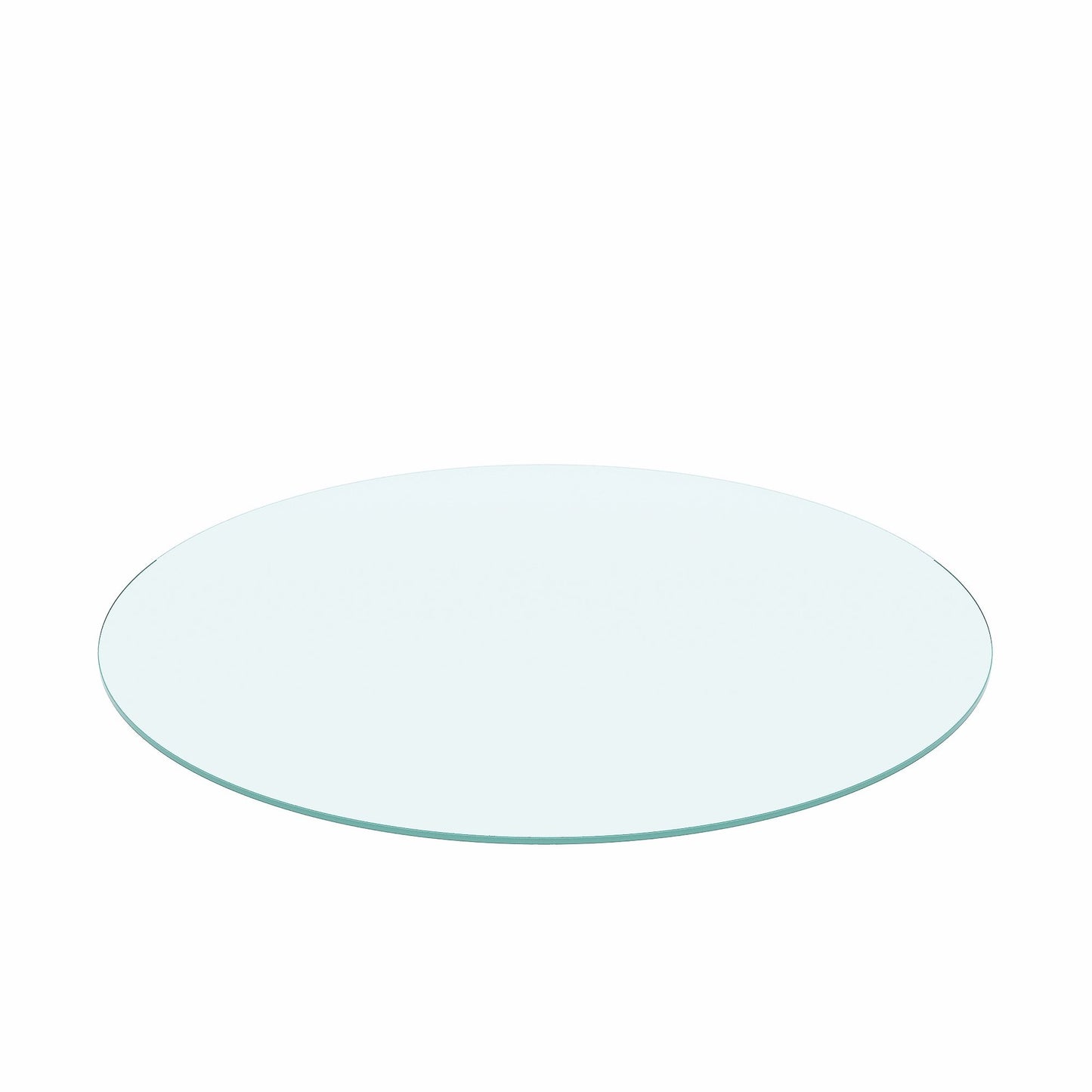 20" Round Tempered Glass Table Top Clear Glass 1 / 4" Thick Flat Polished Edge - Transparent