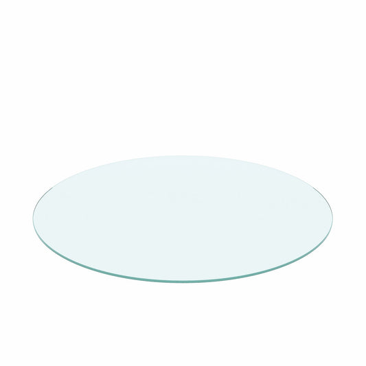 20" Round Tempered Glass Table Top Clear Glass 1 / 4" Thick Flat Polished Edge - Transparent