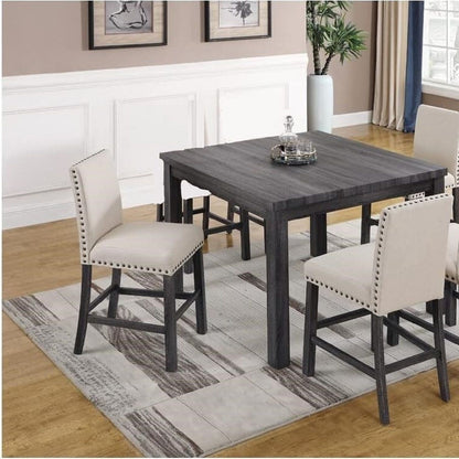 Upholstered Counter Dining Chair, Nailhead Trim (Set of 2) - Natural