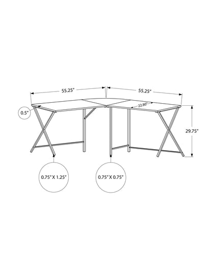 Computer Desk, Home Office, Corner, L Shape, Laptop, Contemporary / Modern