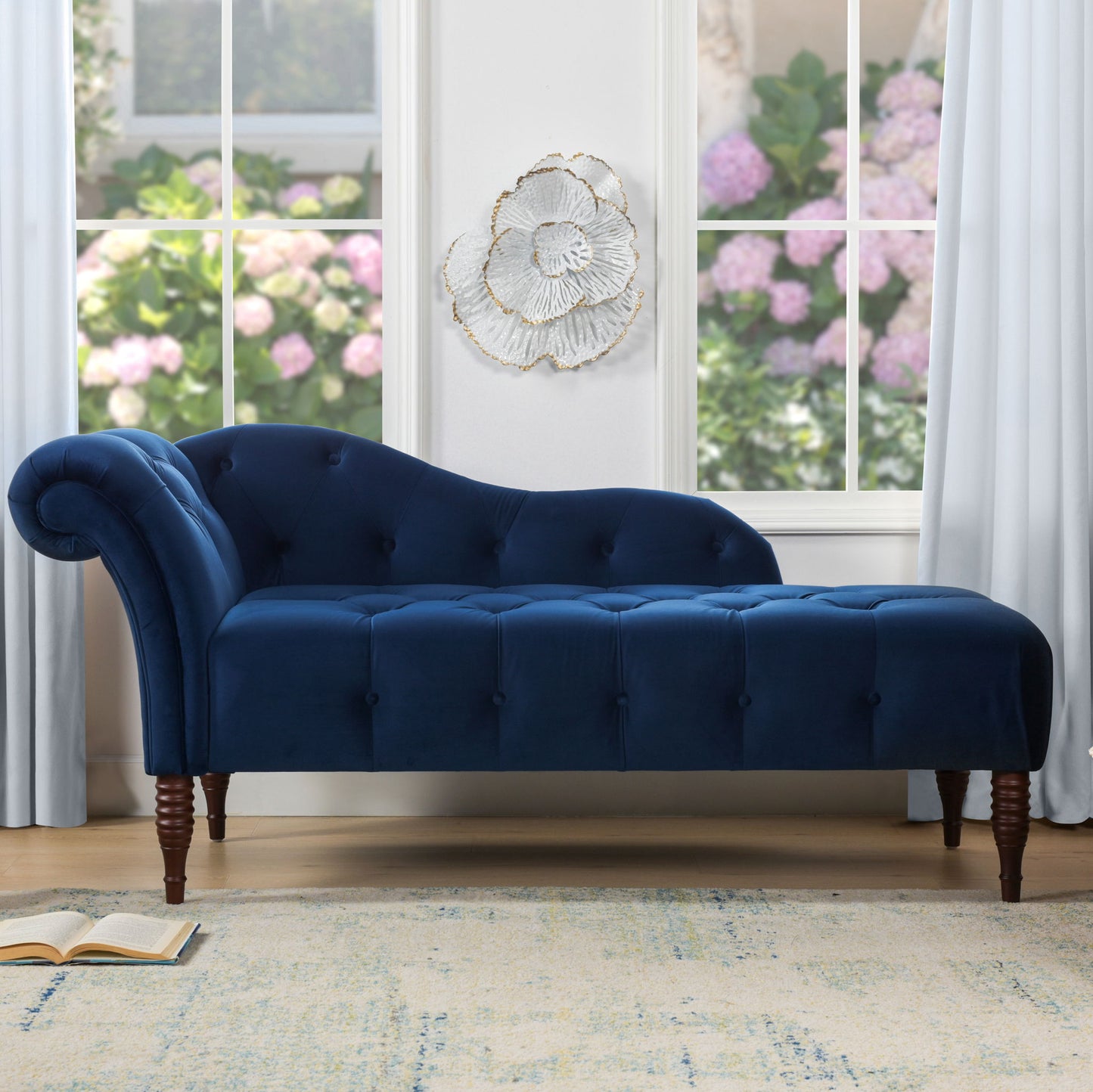 Samuel - Tufted Roll Arm Chaise Lounge