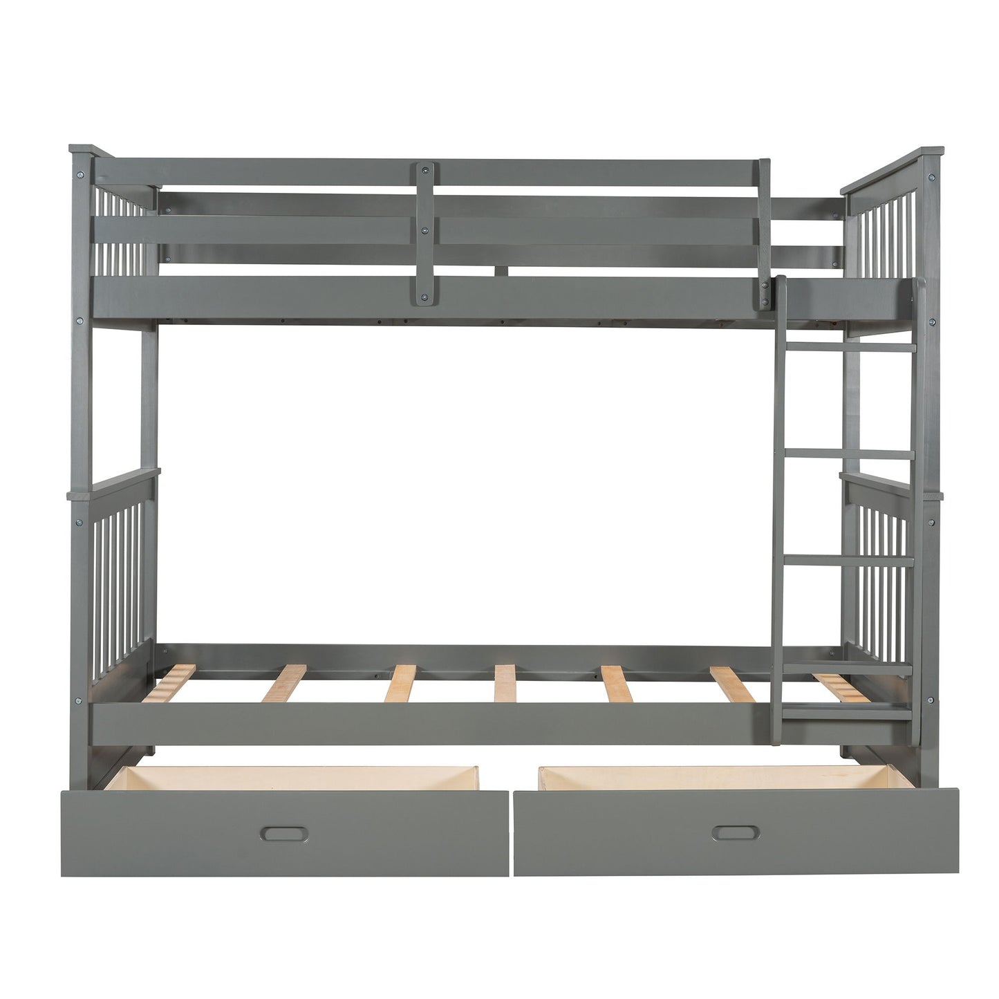 Bunk Bed With Ladders And 2 Storage Drawers