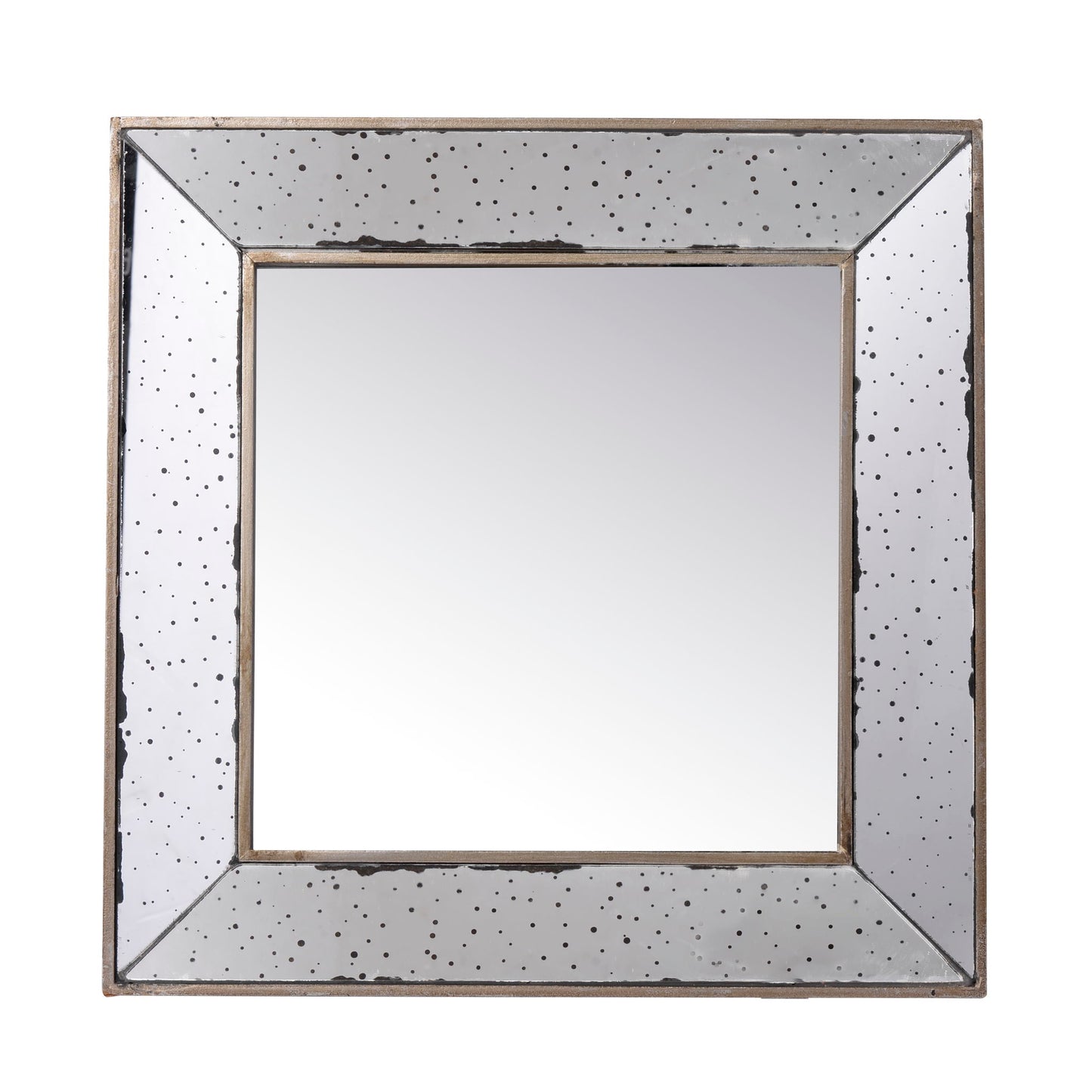 Distressed Accent Mirror, Traditional Style Framed Wall Mirror For Living Room